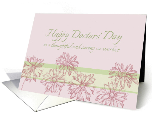 Happy Doctors' Day Co-Worker Daisy Botanical Art Mauve Floral card