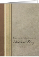Happy Doctors’ Day Colleague Stripes Earth Tones card