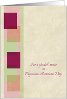Happy Physician Assistants Day Sister Geometric Design card