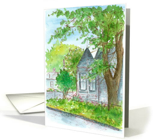 Congratulations On Selling Your Home Victorian House Watercolor card