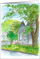 Congratulations On Selling Your Home Victorian House Watercolor card