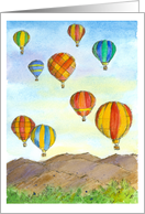 Thank You Hot Air Balloons Mountains Trees card