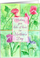 Lots of Love on Mother’s Day Sweet Peas Flower card