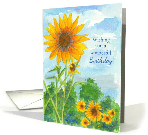 Wishing You A Wonderful Birthday Sunflowers card (1373750)