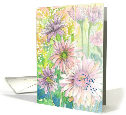Happy May Day Pink Daisy Flowers card (1376666)