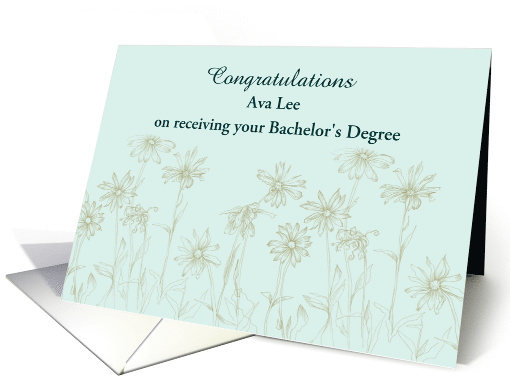 Bachelor's Degree Congratulations Daisies Custom card (1380920)