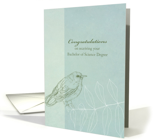 Congratulations Bachelor of Science Degree Bird card (1380970)