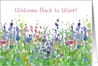 Welcome Back To Work Purple Wildflowers Watercolor Painting card