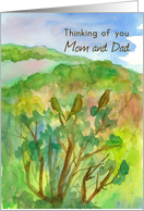 Thinking of You Mom and Dad Birds Sagebrush Desert Hills card