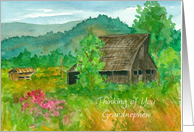 Thinking of You Grandnephew Barn Sweet Peas Meadow Mountains card