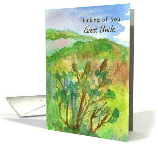 Thinking of You Great Uncle Sagebrush Birds Desert Mountains card