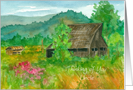 Thinking of You Uncle Barn Sweet Peas Meadow Mountains card