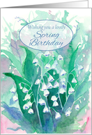 Wishing You A Lovely Spring Birthday Lily of the Valley Flowers card