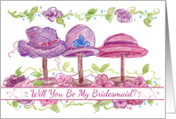 Bridesmaid Invitation Wedding Tea Party Hats card