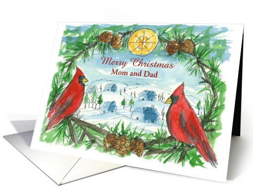 Merry Christmas Mom and Dad Custom Name card (1391700)