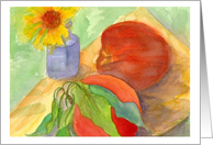 Happy Birthday Peaches Fruit Daisy Flower Watercolor Painting card