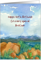 Happy 30th Birthday Custom Name Landscape Watercolor Painting card