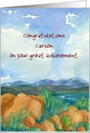 Congratulations Custom Name Landscape Watercolor Painting card