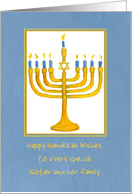 Custom Happy Hanukkah Menorah Candles Watercolor Illustration card