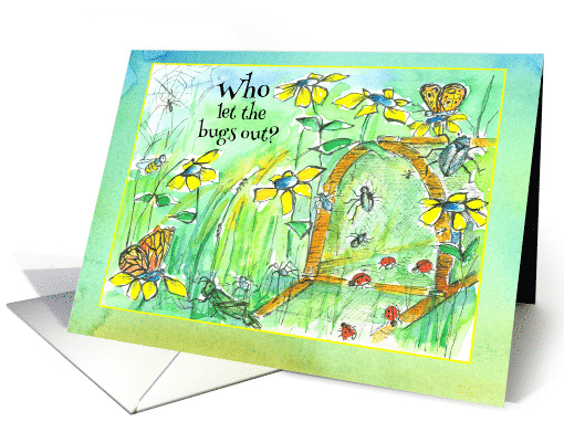 Birthday Party Invitation Bugs Butterfly Garden Insects card (140092)