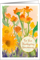 For Your Thanksgiving Anniversary Sunflowers Watercolor Painting card