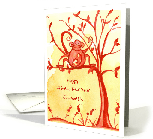 Happy Chinese New Year Of The Monkey Custom Name card (1410632)