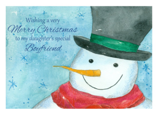 Merry Christmas To My Daughter's Special Boyfriend Snowman Art