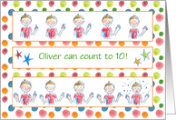 Kids Count To Ten Young Boy Congratulations Custom Name card