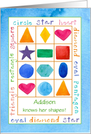 Child Congratulations Learning Shapes Triangle Square Custom Name card