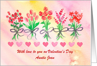 Happy Valentine’s Day Aunt Custom Relation Flower Bouquet card