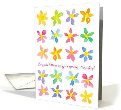 Congratulations Spring Internship Colorful Wildflowers Watercolor card