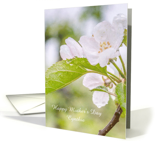 Happy Mother's Day Custom Name Raindrops Flower Photograph card