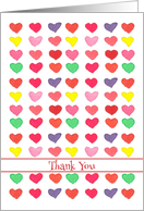 Thank You For The Valentine’s Day Gift Colorful Hearts Watercolor card