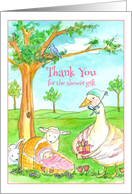 Baby Shower Gift Thank You Mother Goose Theme Watercolor card