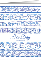 Lace Day February 6 Blue Purple Watercolor Painted Pattern card