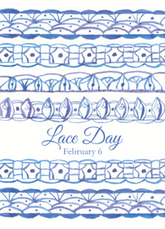 Lace Day February 6 Blue Purple Watercolor Painted Pattern