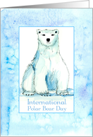 International Polar Bear Day February 27 Watercolor Illustration card