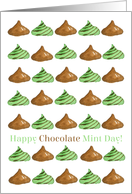 Happy Chocolate Mint Day February 19 Candy Watercolor Illustration card