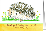 Pet Sitter Thank You Hedgehog Animal Drawing Custom card