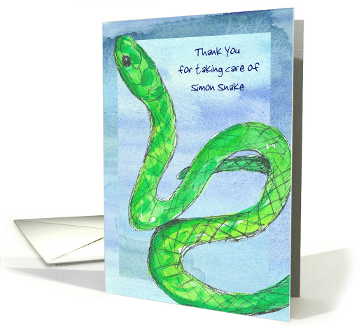 Pet Sitter Thank You Snake Reptile Drawing Custom card (1440014)