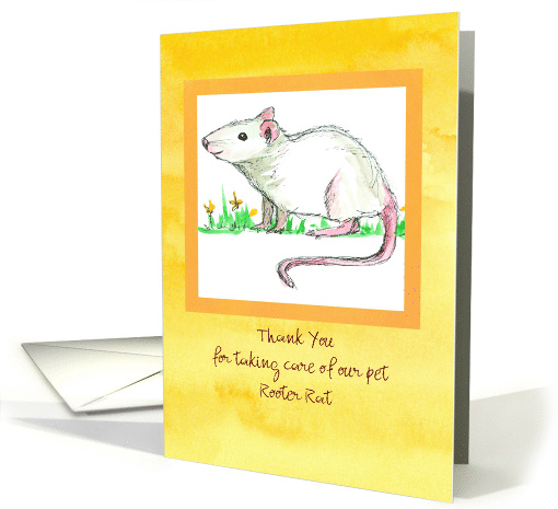 Pet Sitter Thank You White Rat Drawing Custom card (1440282)