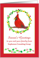 Season’s Greetings Red Cardinal Bird Business Custom Name card