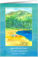 Happy 35th Birthday Kayak Mountain Lake Custom Name card