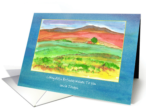 Happy Birthday Autumn Watercolor Landscape Custom card (1446040)