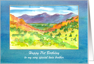 Happy Birthday Twin Brother Autumn Watercolor Landscape Custom card