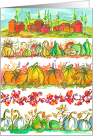 Autumn Season Harvest Party Invitation Pumpkins Watercolor card