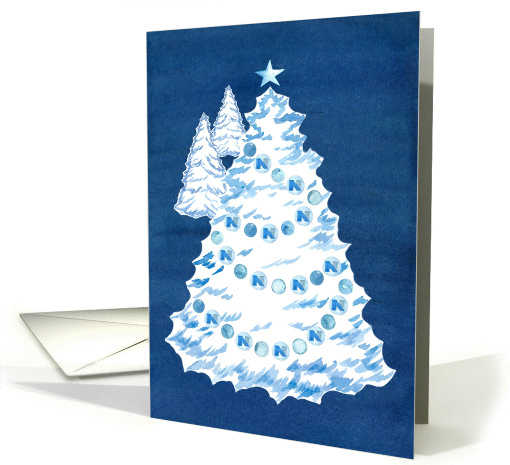 Snow Covered Christmas Tree Business Custom card (1450334)