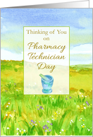 Pharmacy Technician Day Wildflower Meadow Landscape Watercolor card
