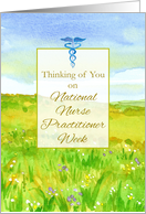 National Nurse Practitioner Week Watercolor Wildflowers Landscape card