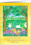 Happy Easter Great Grandson Rabbits Custom Name card